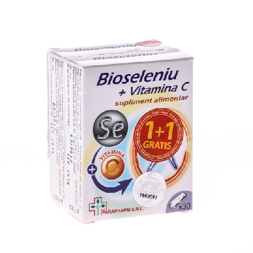 Bioseleniu+Vit C 1+1 Parapharm 30cps vitamix.ro Antioxidanti