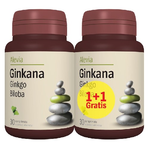 Ginkana Ginkgo Biloba 120mg, 30+30cpr, Alevia vitamix.ro Sistem nervos