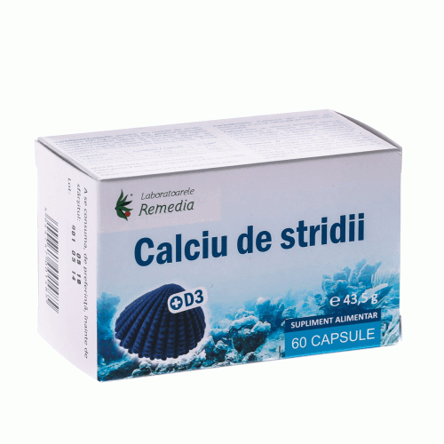 Calciu Stridii+Vitamina D3 60cps Remedia