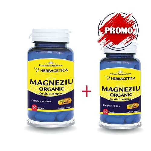 Magneziu Organic 60+10 cps Herbagetica vitamix.ro Memorie