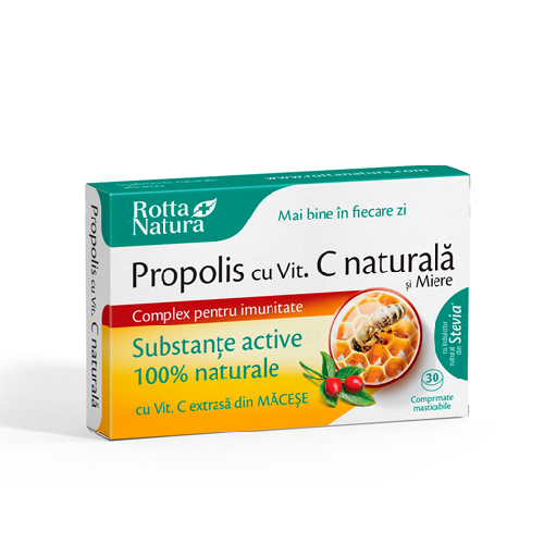 Propolis + Vitamina C si Miere 30cps Rotta Natura vitamix.ro Vitamina C