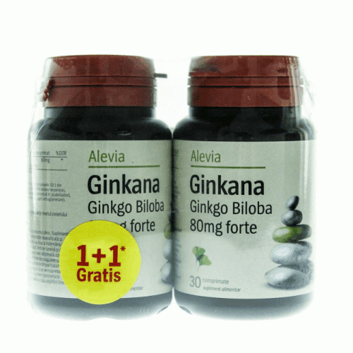 Ginkana Ginko Biloba Forte 30+30cpr GRATIS Alevia vitamix.ro Memorie