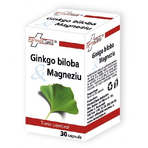 Ginkgo Biloba & Magneziu 30cps Farma Class vitamix.ro Memorie