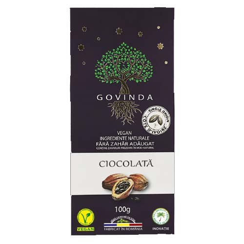 Ciocolata Artizanala Clasica 100gr Govinda vitamix.ro Ciocolata