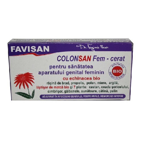 Supozitor ColonSan Fem cu 7 plante 12buc Favisan vitamix.ro Produse pentru Ea