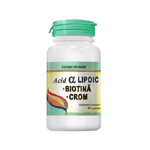 Acid Alfa Lipoic+biotina+crom 30cps Cosmo Pharm vitamix.ro Antioxidanti