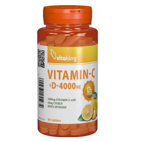 Vitamina C+D 4000 Ne 90tb, Vitaking vitamix.ro Vitamina C