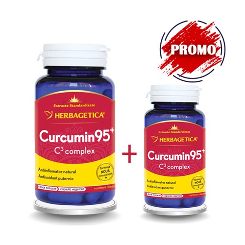 Curcumin +95 C3 Complex 60cps + 10cps Herbagetica vitamix.ro Pachete promotionale 1+1, 2+1