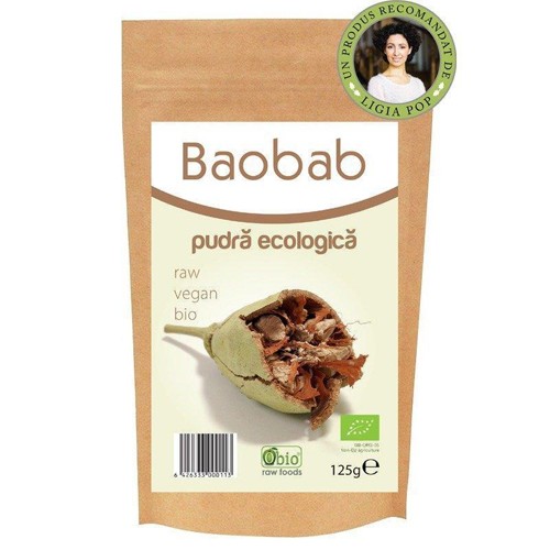 Baobab Pulbere Raw Bio 125gr Obio