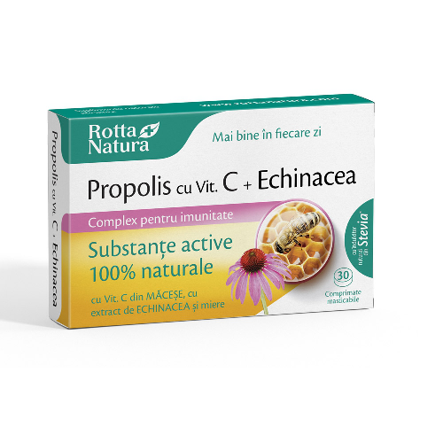 Propolis cu Vitamina C Naturala + Echinacea 30cps Rotta Natura vitamix.ro Vitamina C
