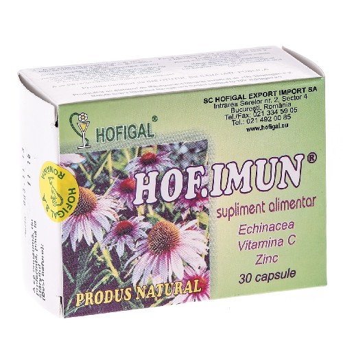 HOF.IMUN Echinacea+Vit C+Zinc 40cps Hofigal vitamix.ro Vitamina C