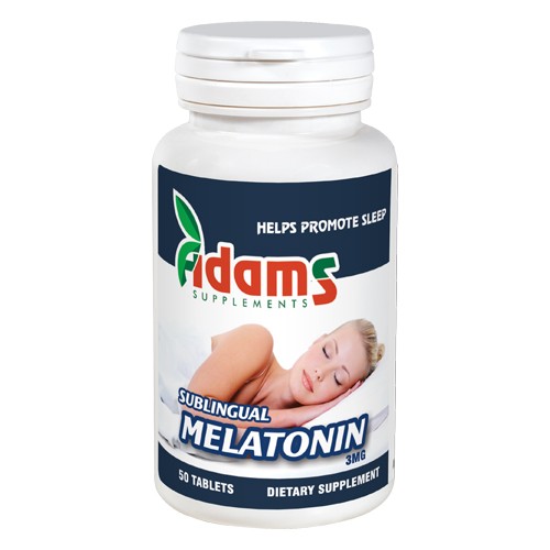 Melatonina Sublinguala 3mg 50 tablete Adams Supplements vitamix.ro Somn usor