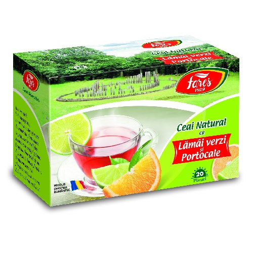 Ceai Natural Lamai Verzi si Portocale 20plicuri Fares