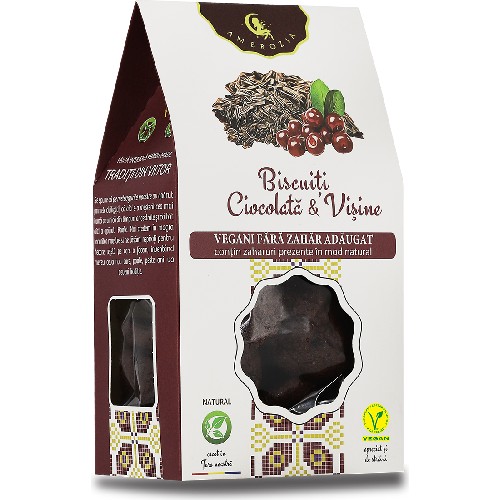 Biscuiti Ciocolata si Visine 150gr Hiper Ambrozia vitamix.ro Snacksuri
