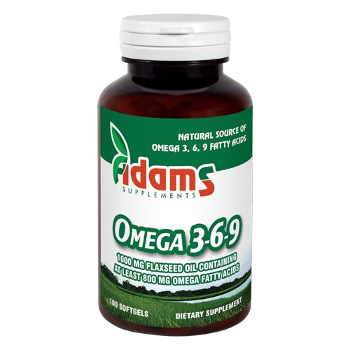 Omega 3-6-9 Ulei din seminte de in 100cps. Adams Supplements vitamix.ro Memorie