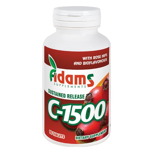 C-1500 cu macese 90tablete Adams Supplements vitamix.ro Vitamina C