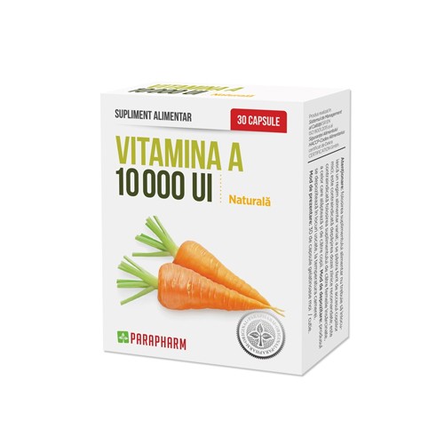 Vitamina A 10 000 Ui /30 cps Parapharm vitamix.ro Vitamina A