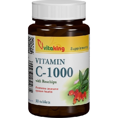Vitamina C 1000mg cu Macese 30tab Vitaking vitamix.ro Vitamina C