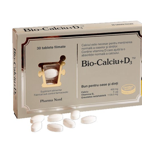 Bio-Calciu + D3 + K1 + K2 30cpr Pharma Nord