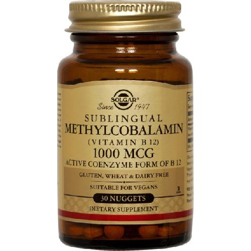 methylcobalamin (vitamin b-12) 1000mcg 30cps solgar