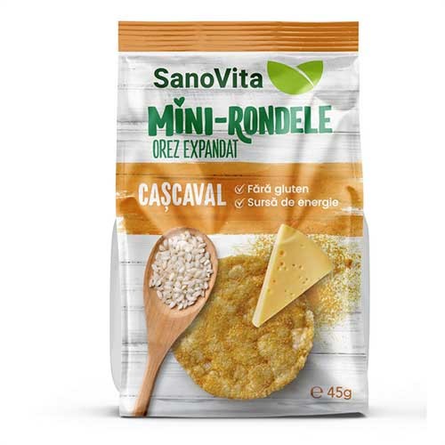 Mini Rondele Orez Cascaval 45g Sano Vita vitamix.ro Cereale