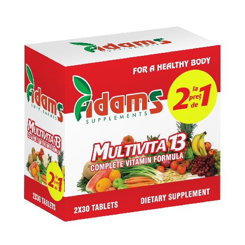 Pachet Multivita13, 1+1 GRATIS, 30 tab, Adams Supplements vitamix.ro Multivitamine