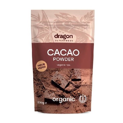 Cacao Pulbere Raw Bio, 200gr, Dragon Superfoods vitamix.ro Superalimente