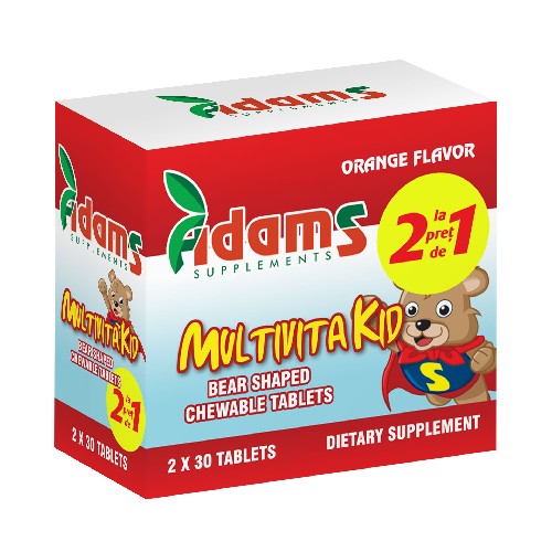 Pachet MultivitaKid 30tablete masticabile Adams 1+1 GRATIS vitamix.ro Multivitamine