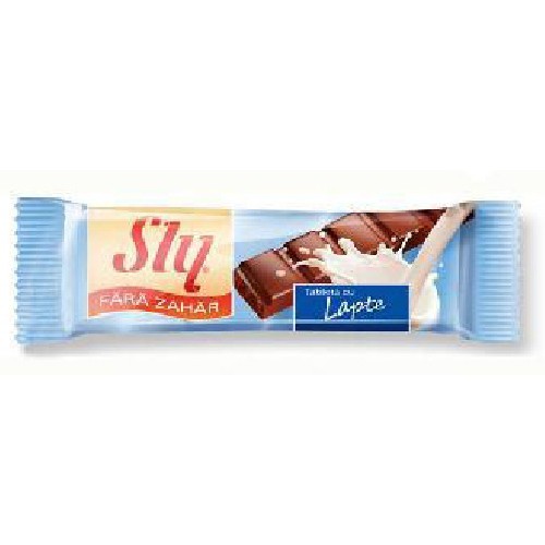 Tableta Ciocolata cu Lapte Fara Zahar 25gr Sly Diet vitamix.ro Ciocolata
