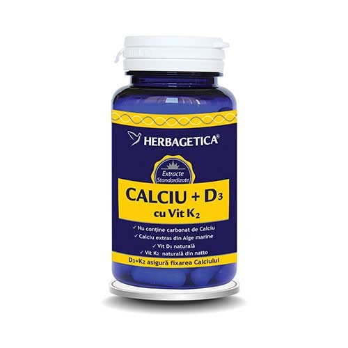 Calciu+D3+K2 60cps Herbagetica vitamix.ro Articulatii sanatoase