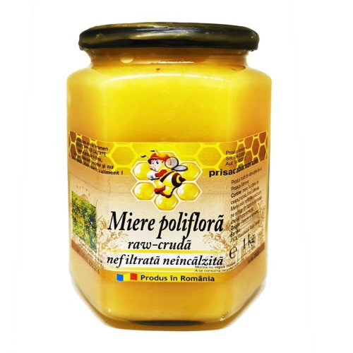 Miere Polifloră Raw Nefiltrată, 1 kg, Prisaca Bârnova