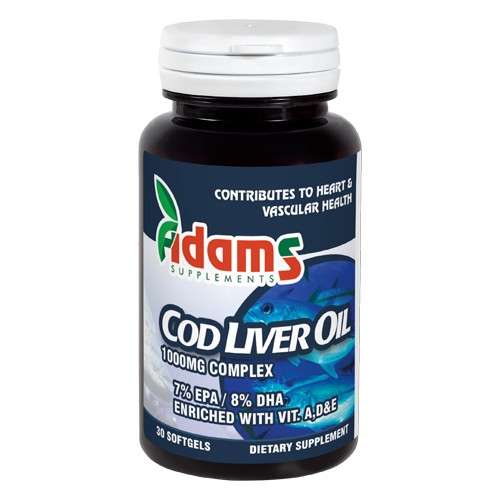 Cod Liver Oil (Ulei din ficat de cod) 1000mg 30cps Adams