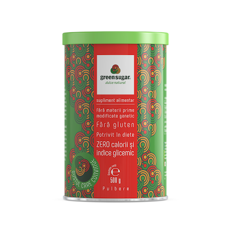 Green Sugar Pulbere (cutie metalica), 500g, Remedia