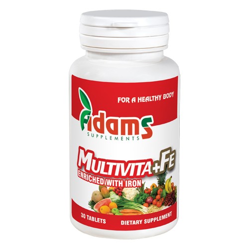 Multivita+Fe 30 tab Adams Supplements vitamix.ro Multivitamine