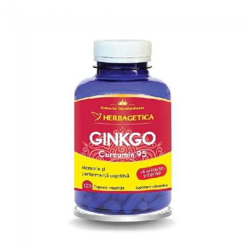 Ginkgo+Curcumin95, 120cps, Herbagetica vitamix.ro Memorie