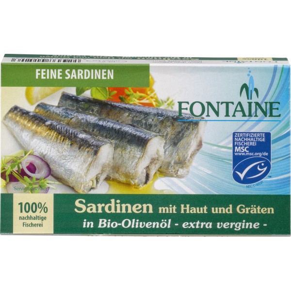 File De Sardine In Ulei Eco De Masline, 120gr, Fontaine