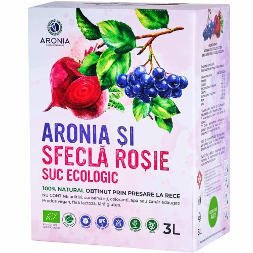 Suc de Aronia și Sfeclă Roșie Ecologic, 3 L, Aronia Charlottenburg