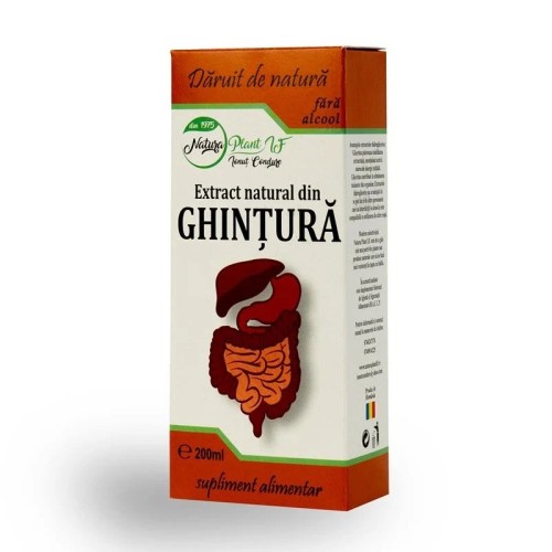 Extract Natural din Ghințură fără Alcool, 200 ml, Natura Plant