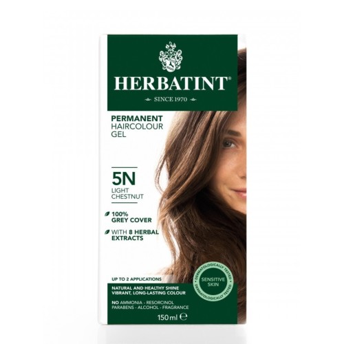 Vopsea Pentru Par Castaniu Deschis 5N, 150ml, Herbatint