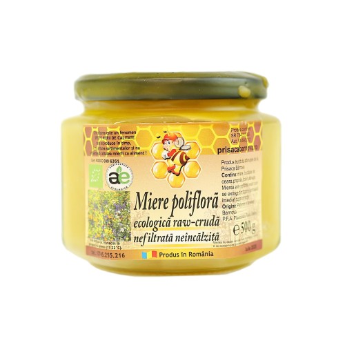Miere Polifloră Nefiltrată, 500 g, Prisaca Bârnova