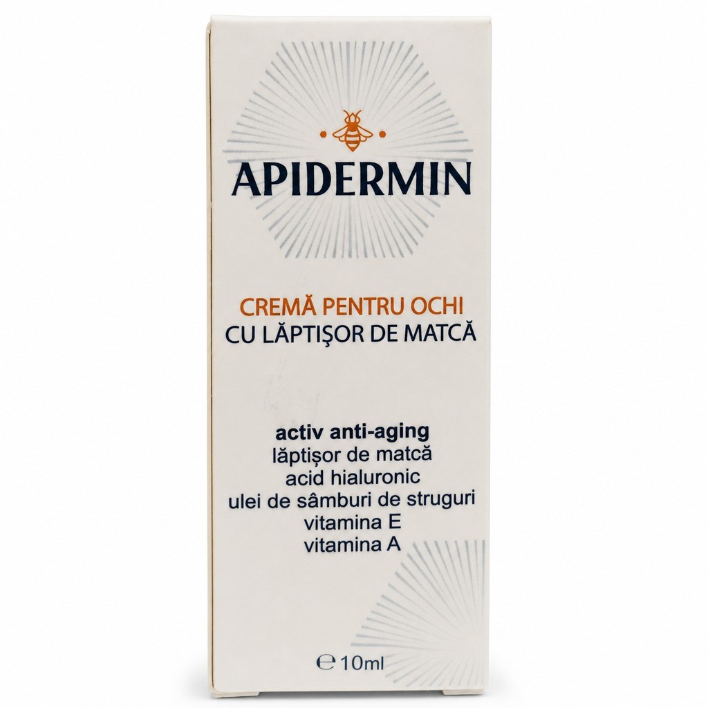 Crema pentru ochi anti-aging cu laptisor de matca Apidermin, 10 ml, Complex Apic