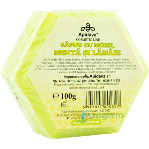 Sapun cu Miere si Menta 100gr Apidava