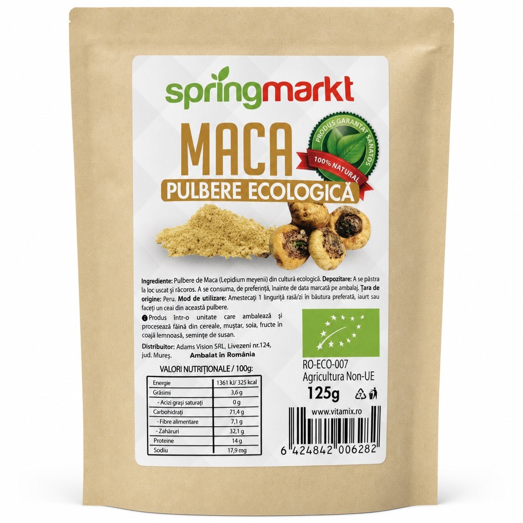 Maca pulbere ecologica, 125g, springmarkt