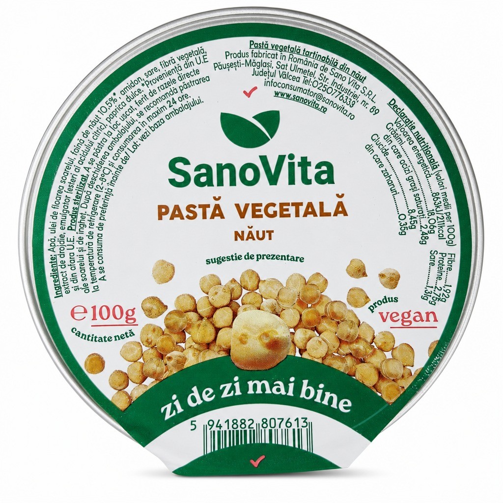 Pasta Vegetala Naut 100gr Sano Vita