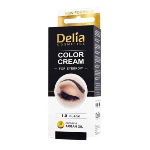 Vopsea pentru Sprâncene 1.0 Black, 15 ml, Delia Cosmetics